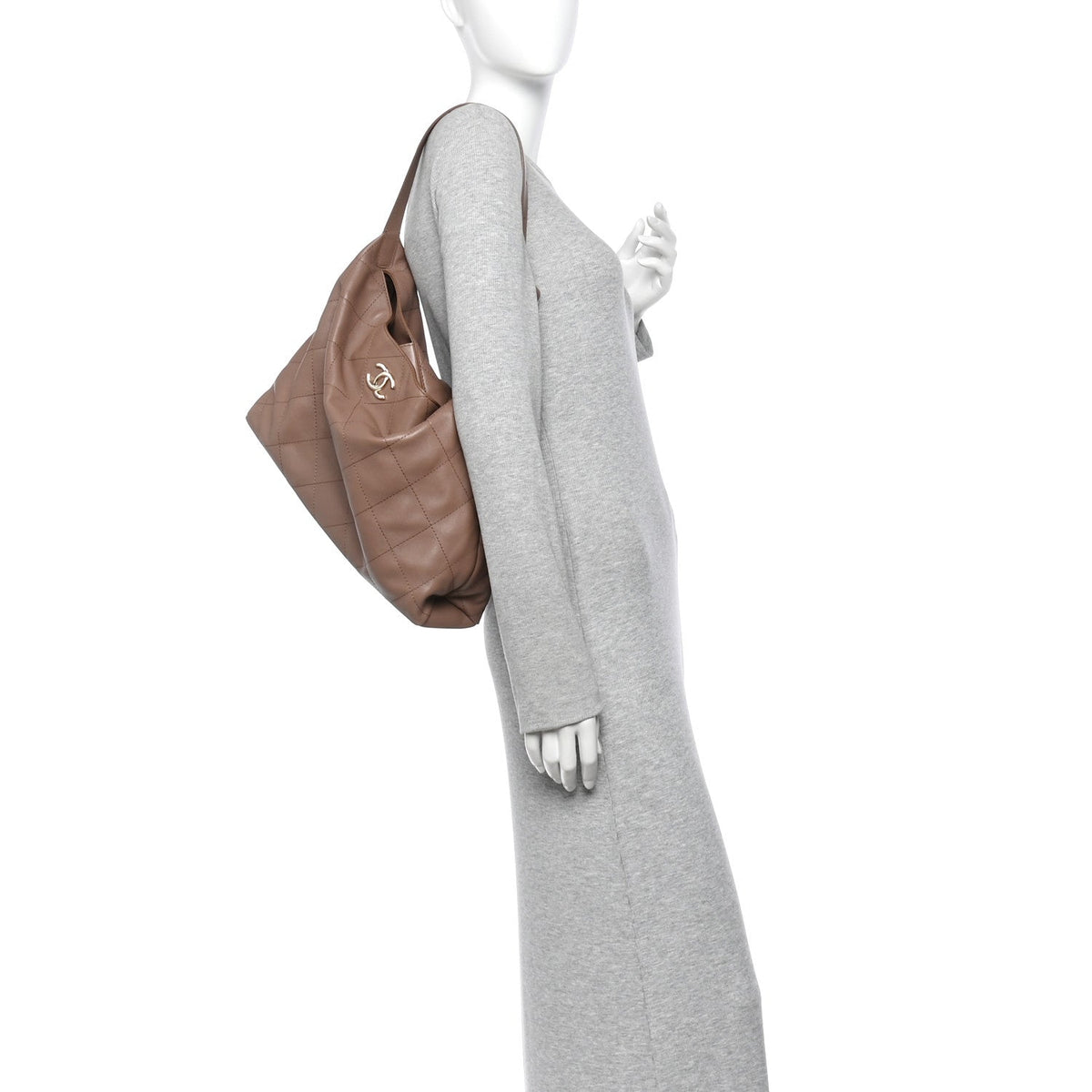 Maxi Quilted Lambskin Hobo Bag