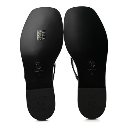 Chanel Goatskin CC Times Square Women's Thong Sandals