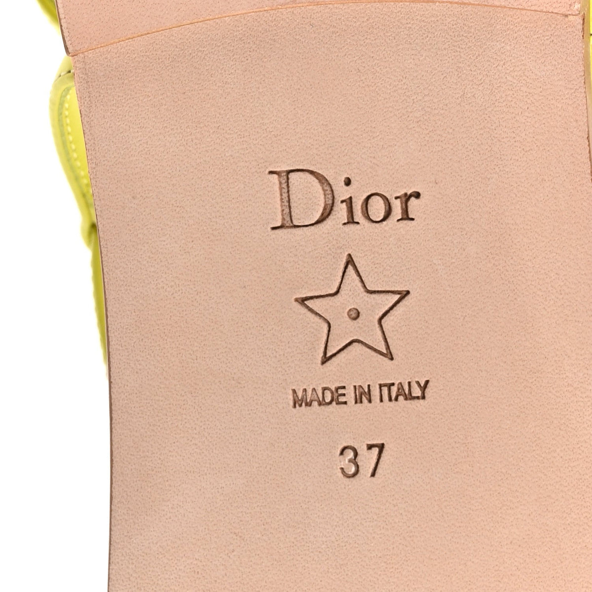 Christian Dior Calfskin Women's C'est Dior Sandals 37 Yellow