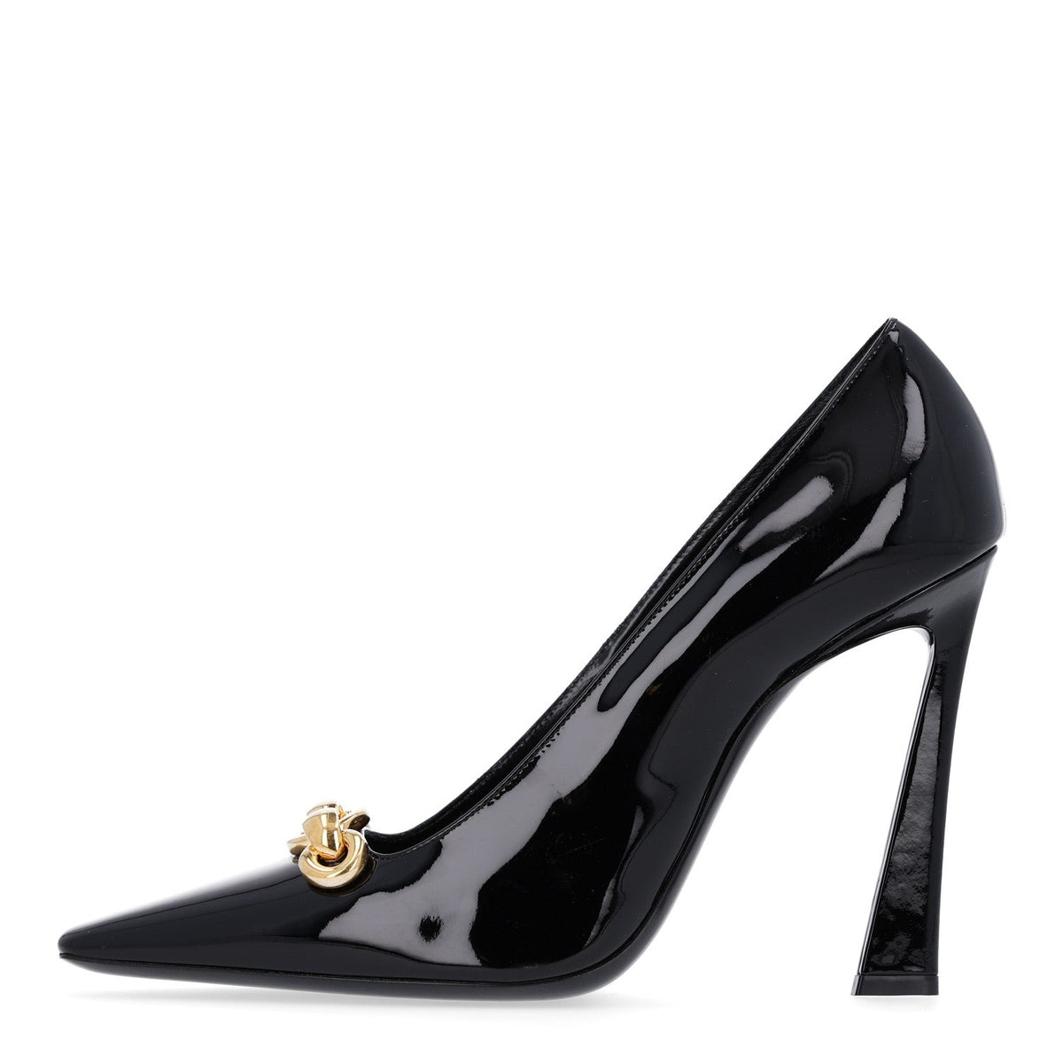 Saint Laurent Patent Calfskin Women's Vernice Grupy Silvana 110mm Pumps 39.5 Oro Antico Black