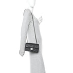 Chanel Caviar Chevron Quilted Mini Rectangular Flap Black