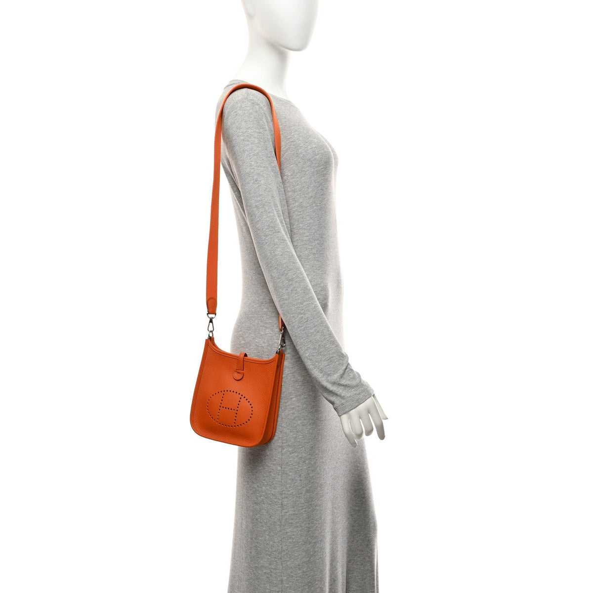 Taurillon Clemence Evelyne Tpm Orange Handbag