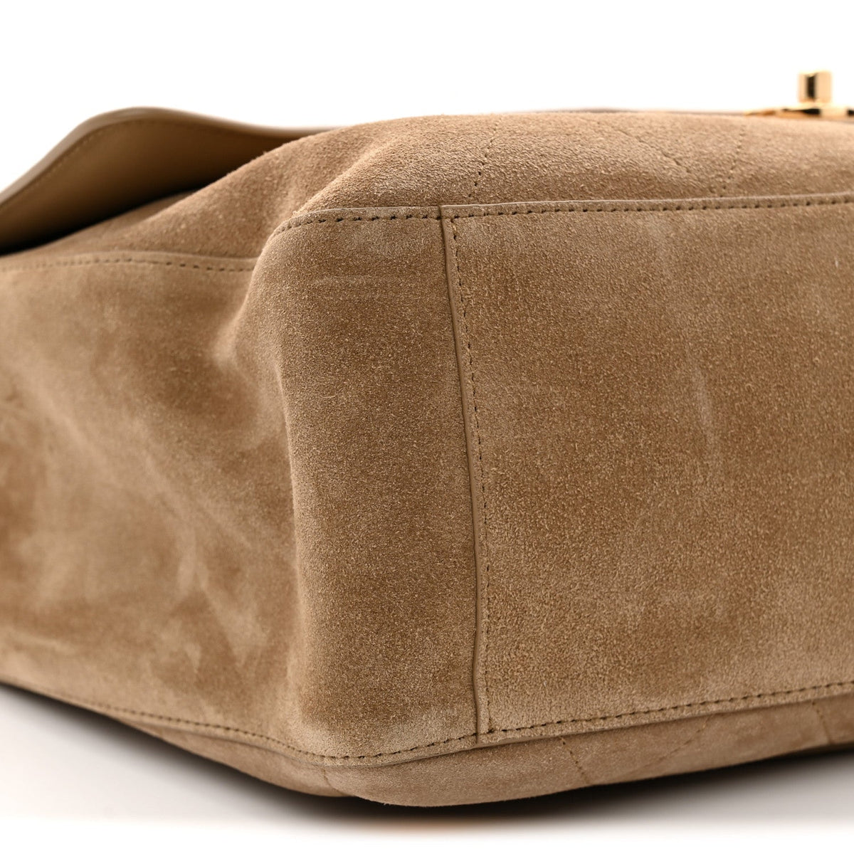 Maxi Calfskin Suede Flap Shoulder Bag