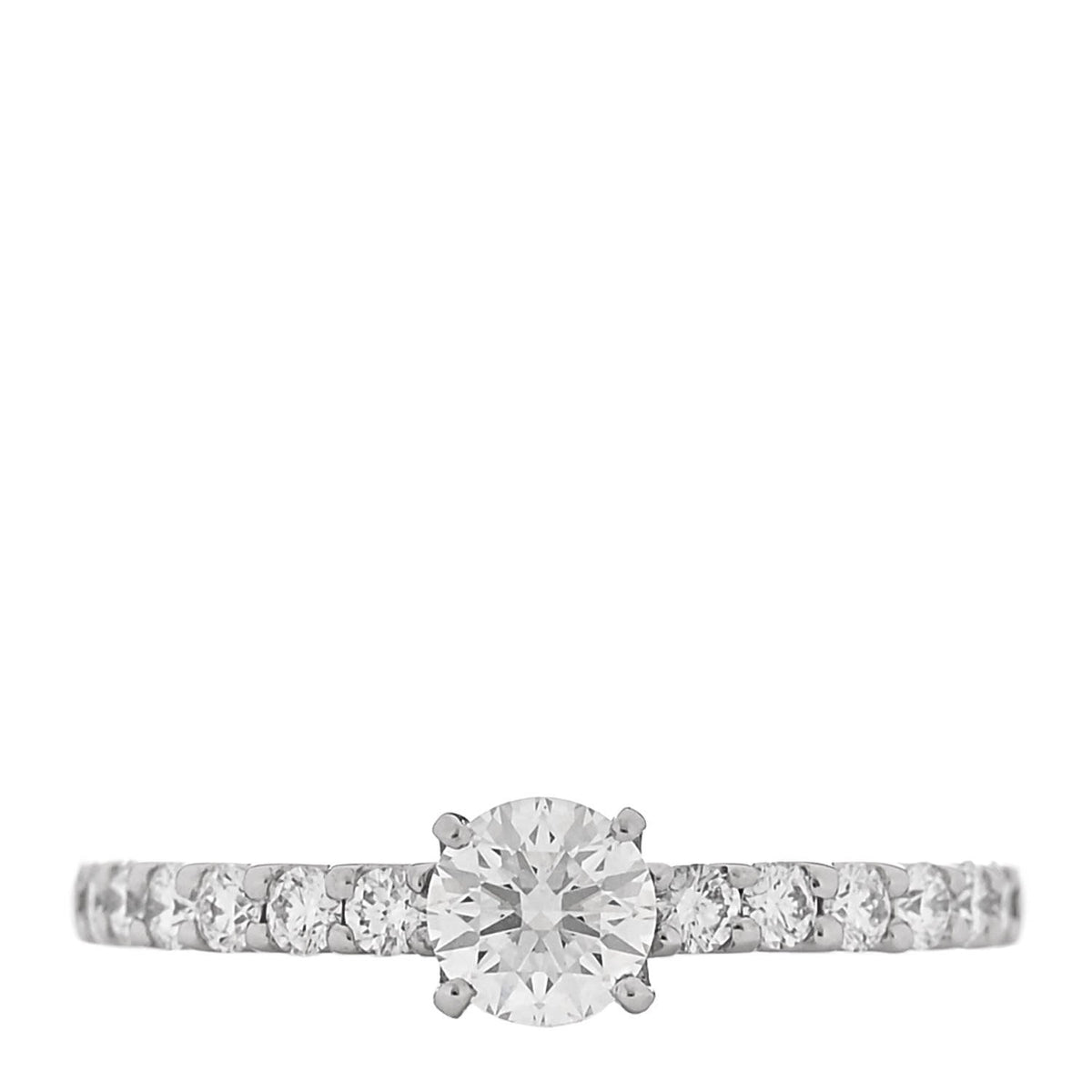 Parker & West by FASHIONPHILEPlatinum Diamond .37ct Round Cut Solitaire Half Eternity Engagement Ring  49 5