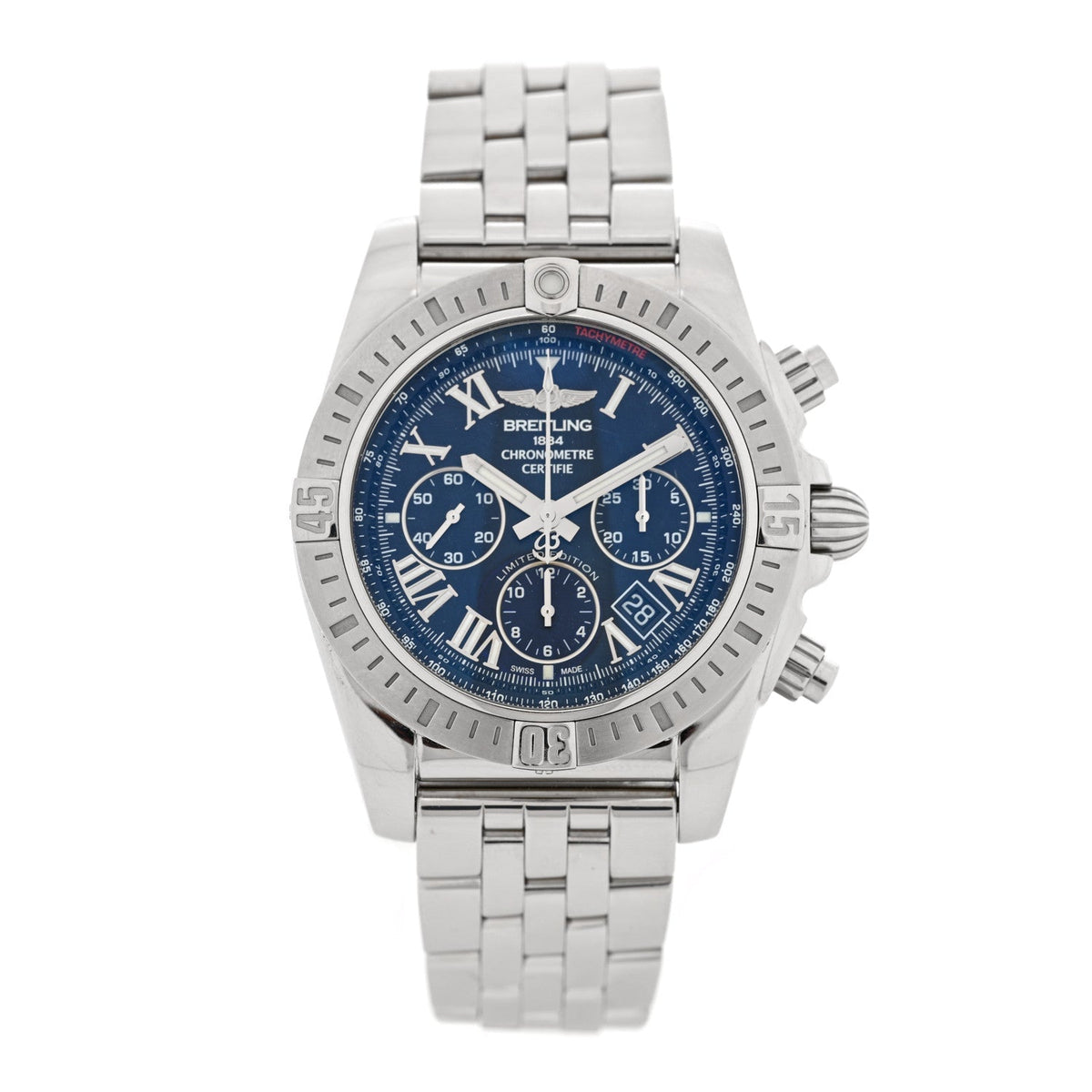 Breitling Stainless Steel 44mm Chronomat Airborne Watch Black AB0115