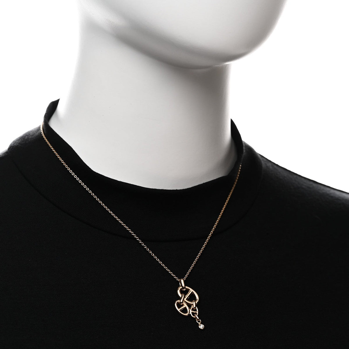 18K Rose Gold Diamond Chaine D'Ancre Enchainee Necklace MM