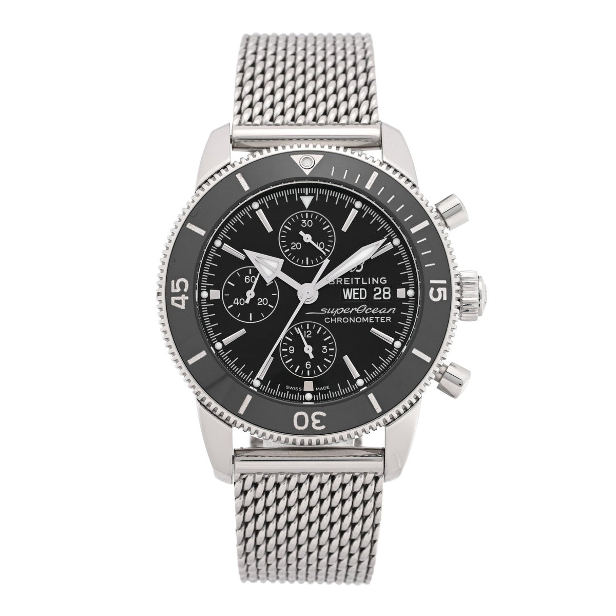 Breitling Stainless Steel 44mm Superocean Heritage Watch Black A13313