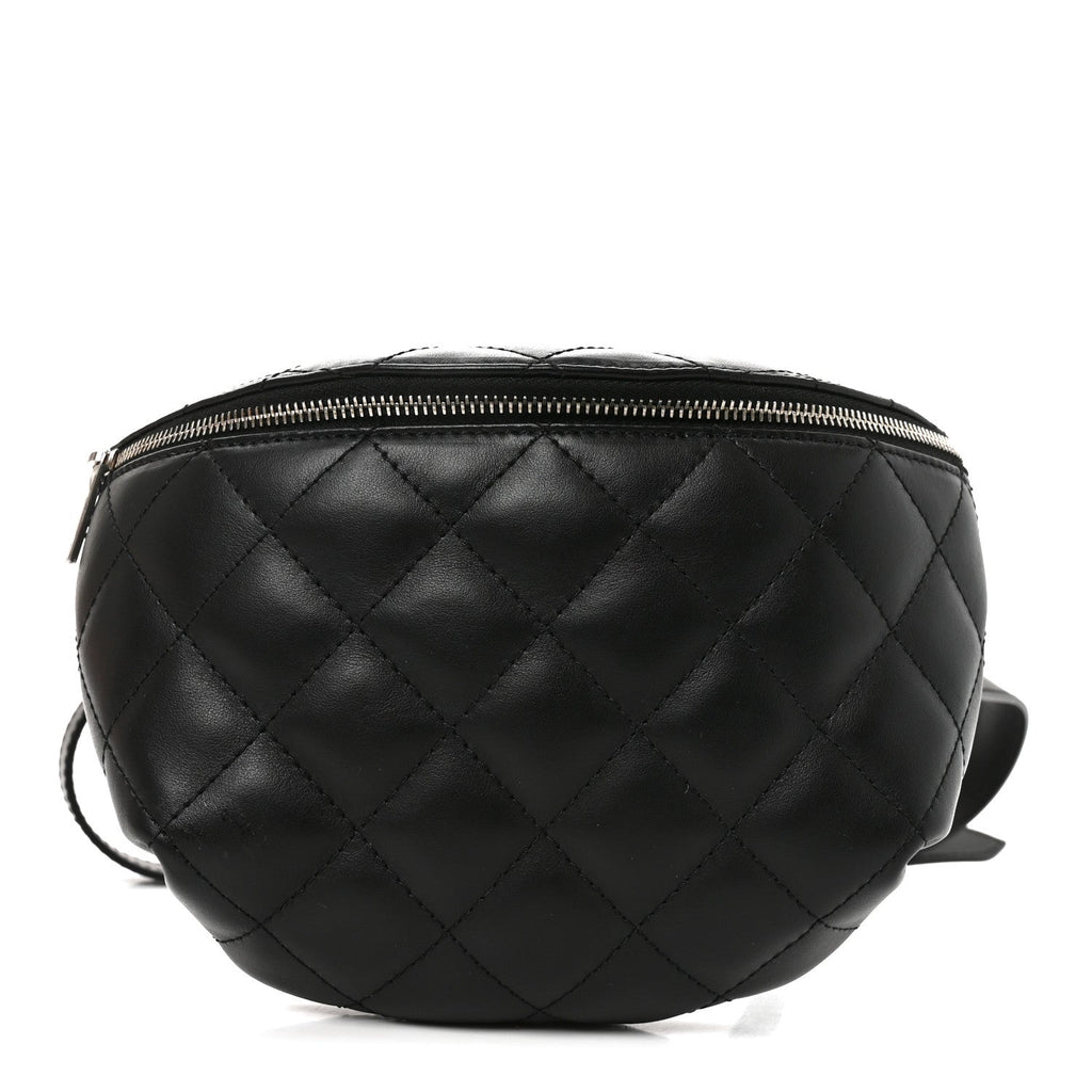 Chanel Calfskin Quilted Waist Belt Bag Black