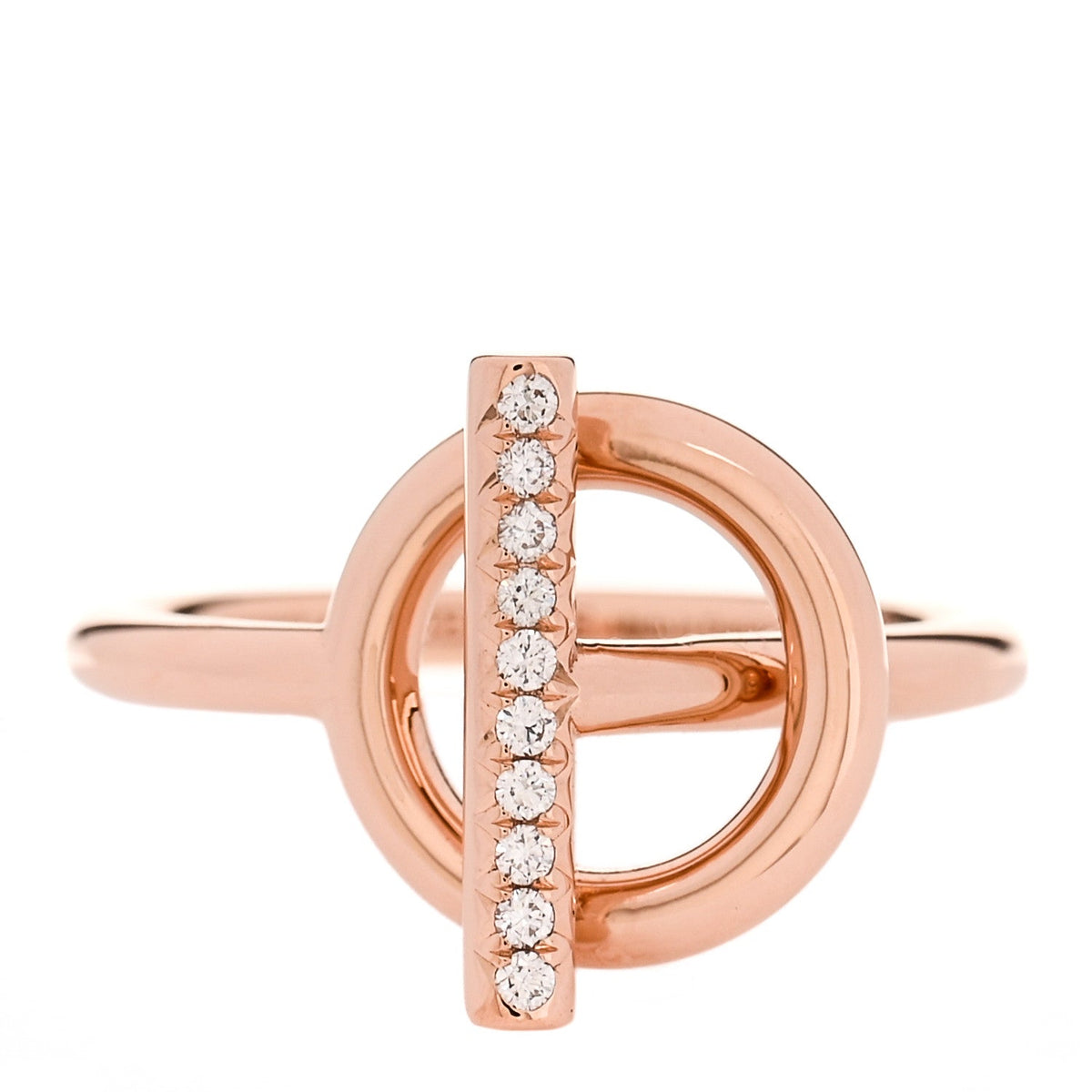 18K Rose Gold Diamond PM Echappee Ring 52 6