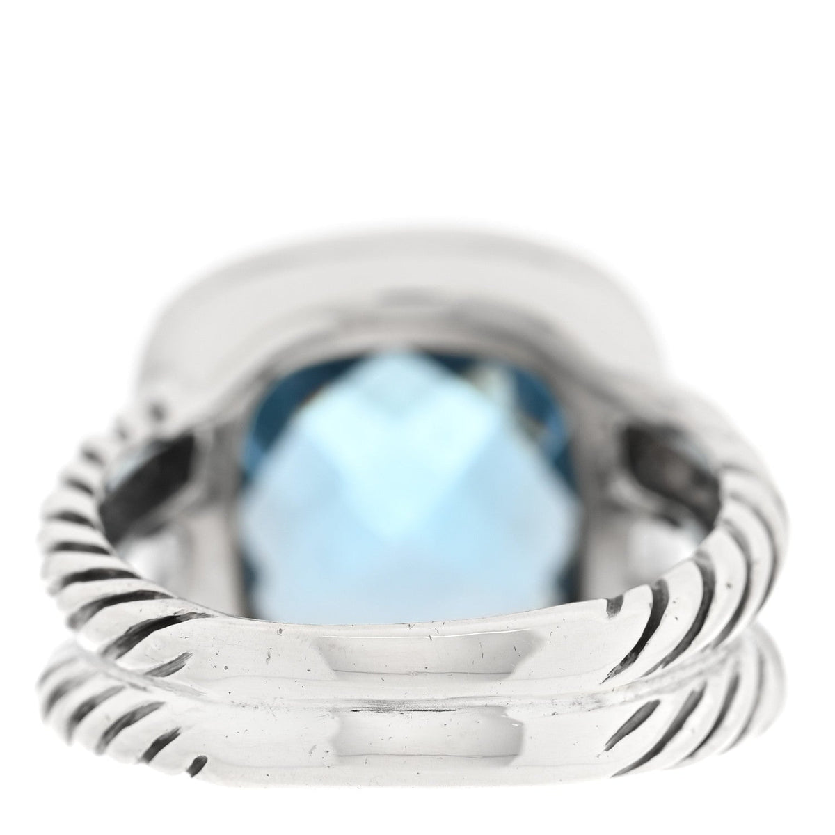 Sterling Silver Diamond Blue Topaz 11mm Albion Ring 50 5.5