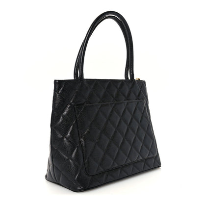 Quilted Caviar Tote Bag