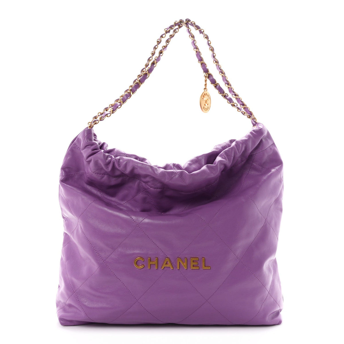 Quilted Calfskin Handbag - Purple