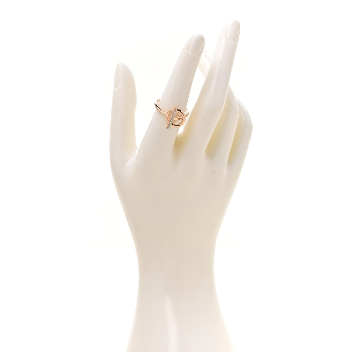 18K Rose Gold Diamond PM Echappee Ring 54 6.75