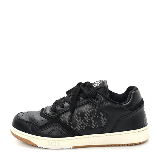 Smooth Calfskin Oblique Perforated B27 Low Top Sneakers Black Grey