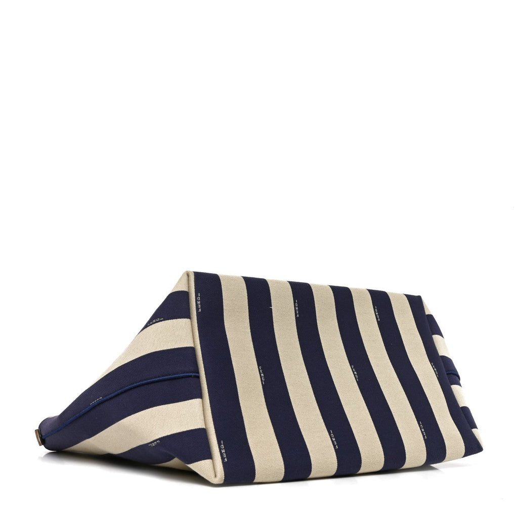 Fendi Pequin Vitello Reversible Large Shopping Tote Midnight Blue