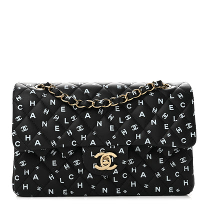 Small Quilted Calfskin Flap Shoulder Bag - Black