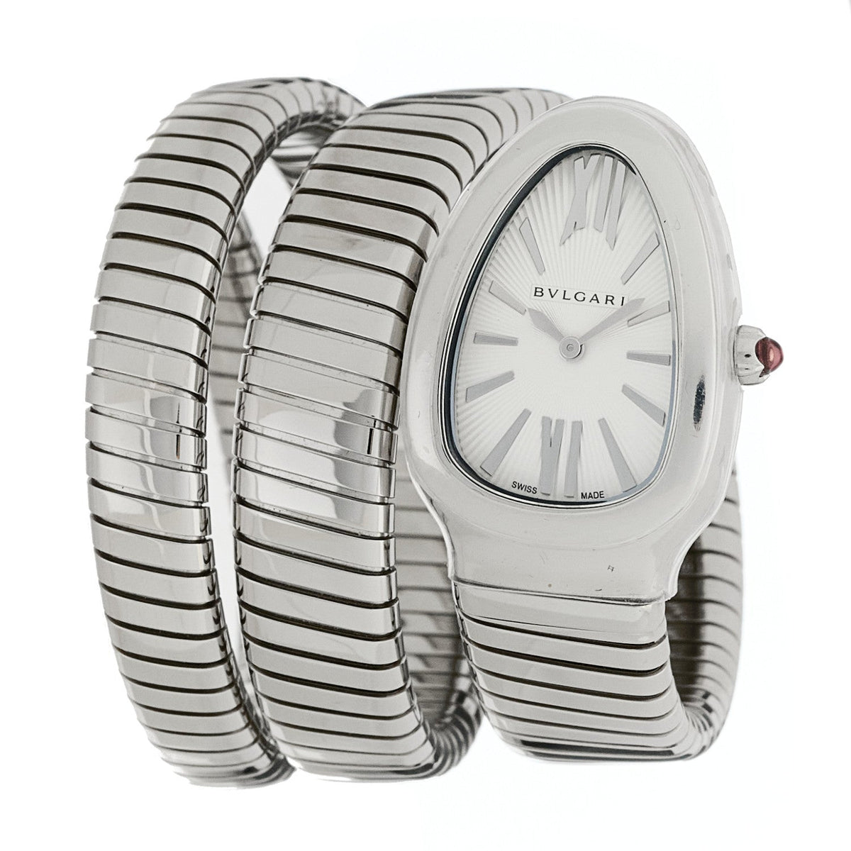 Bulgari Stainless Steel 35mm Serpenti Tubogas Double Spiral Quartz Watch