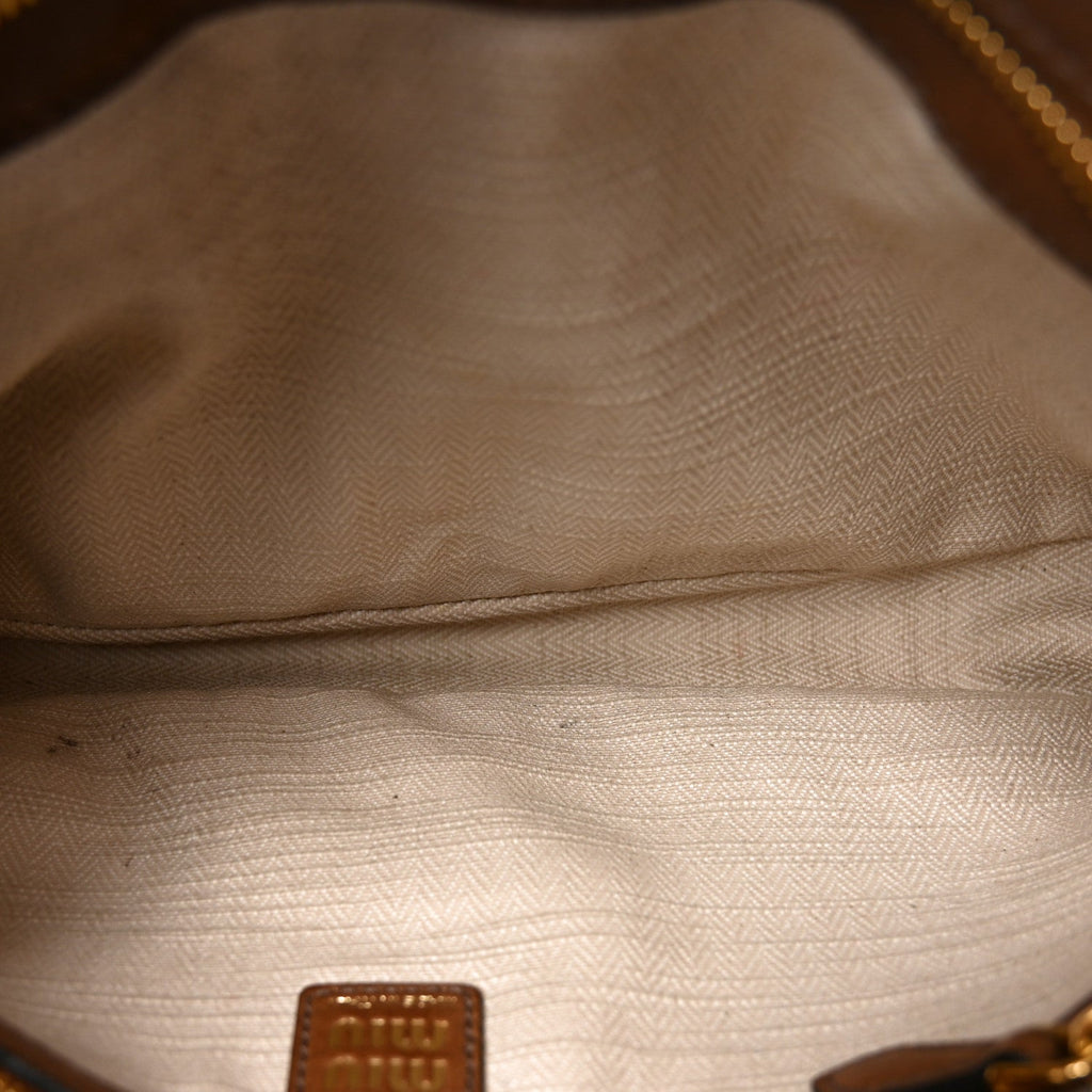 Miu Miu Nappa Aviator Regular Aventure Shoulder Bag Rovere