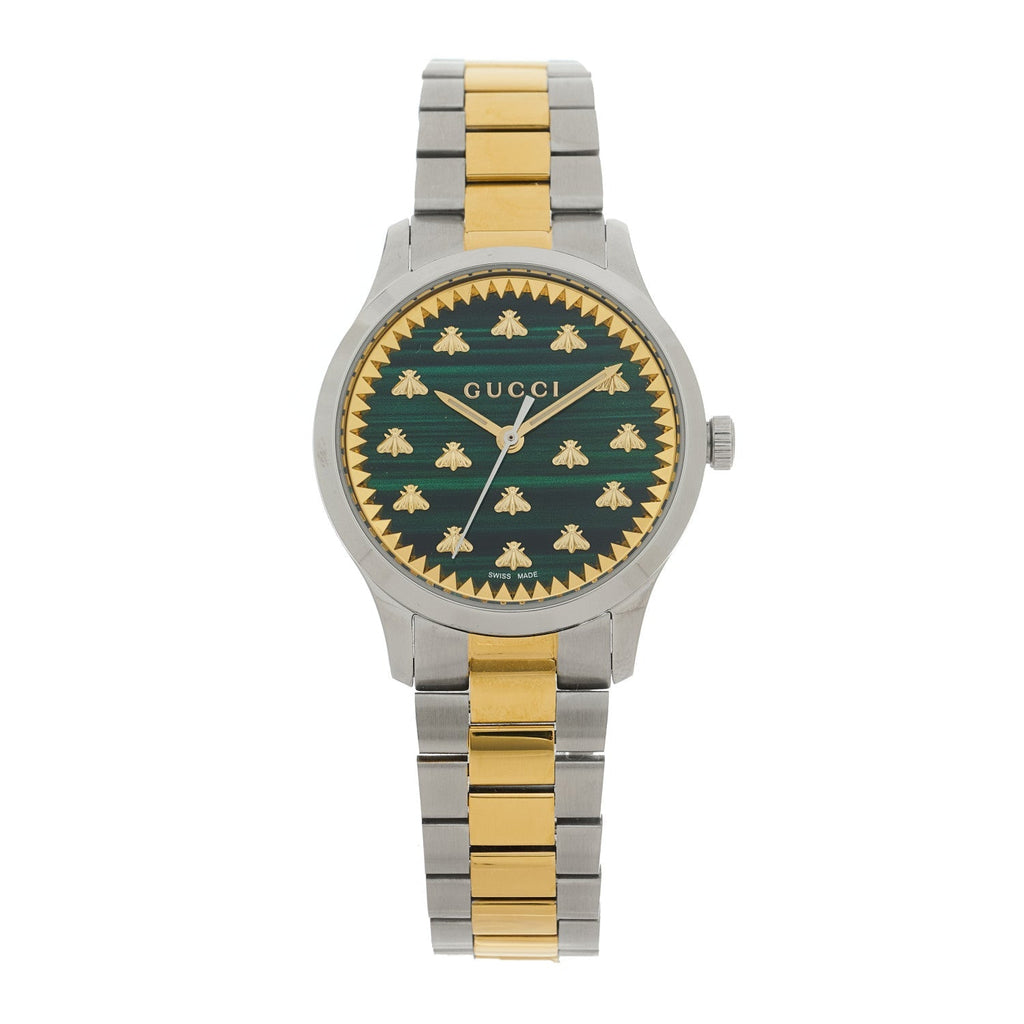 Gucci Stainless Steel Malachite 32mm G-Timeless Bee Quartz Watch