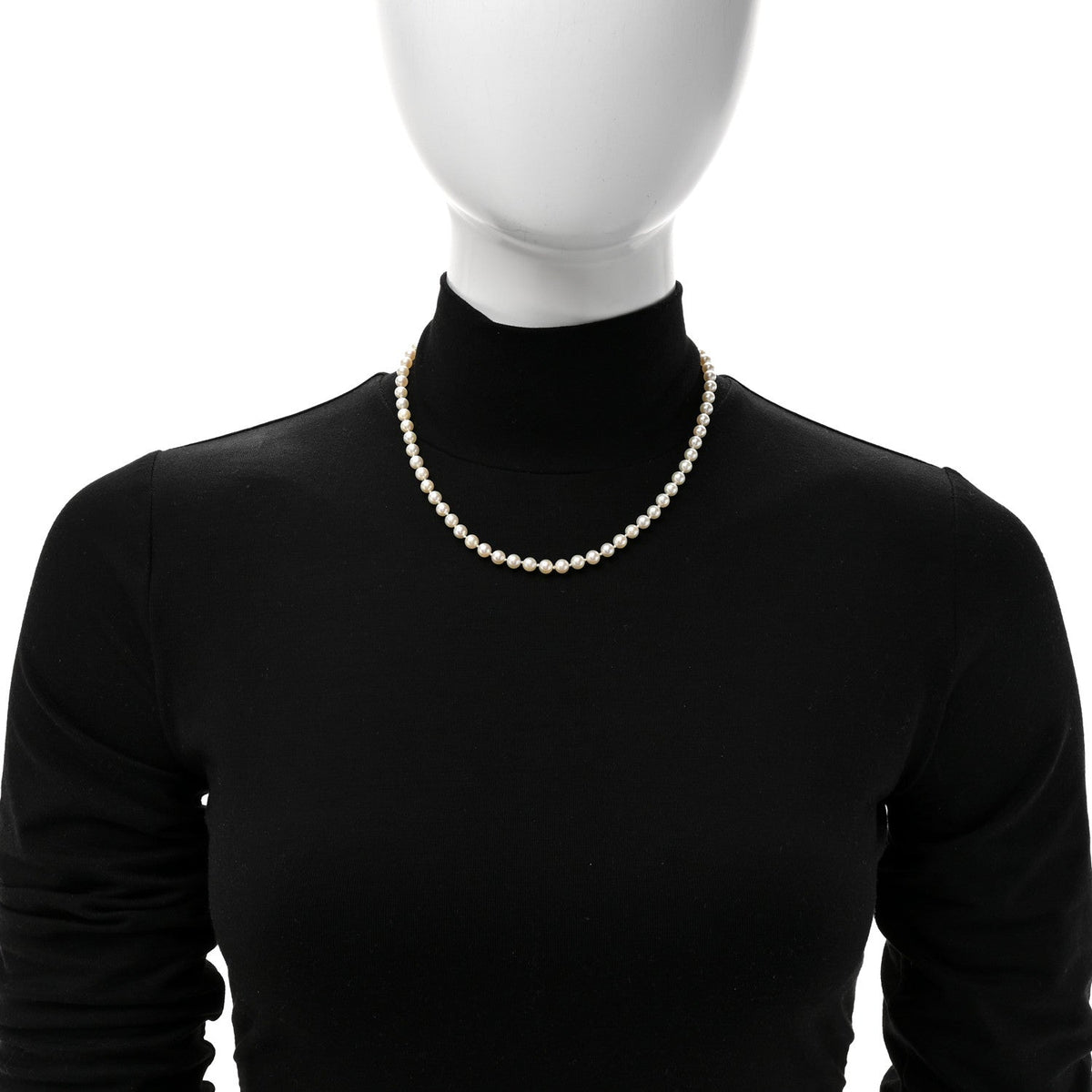Sterling Silver Akoya Cultured Pearl 5-5.5mm Strand Necklace 17.5"