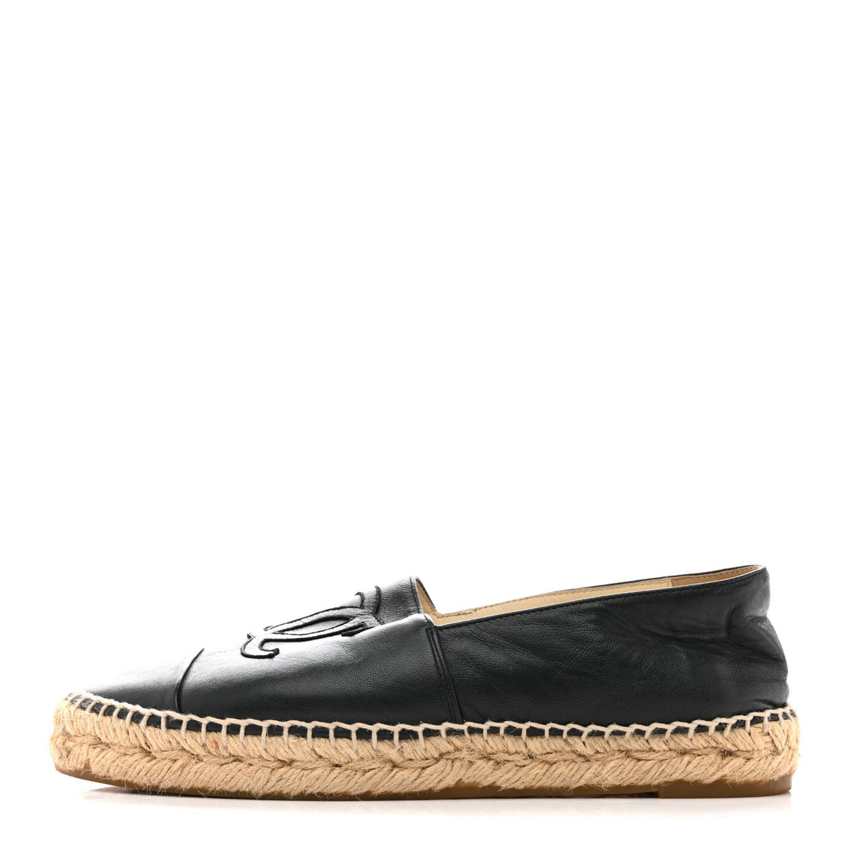 Chanel Lambskin Women's CC Espadrilles 38 Dark Navy