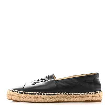 Chanel Lambskin Women's CC Espadrilles 38 Dark Navy