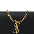 Saint Laurent Grain De Poudre Uptown Chain Wallet Black