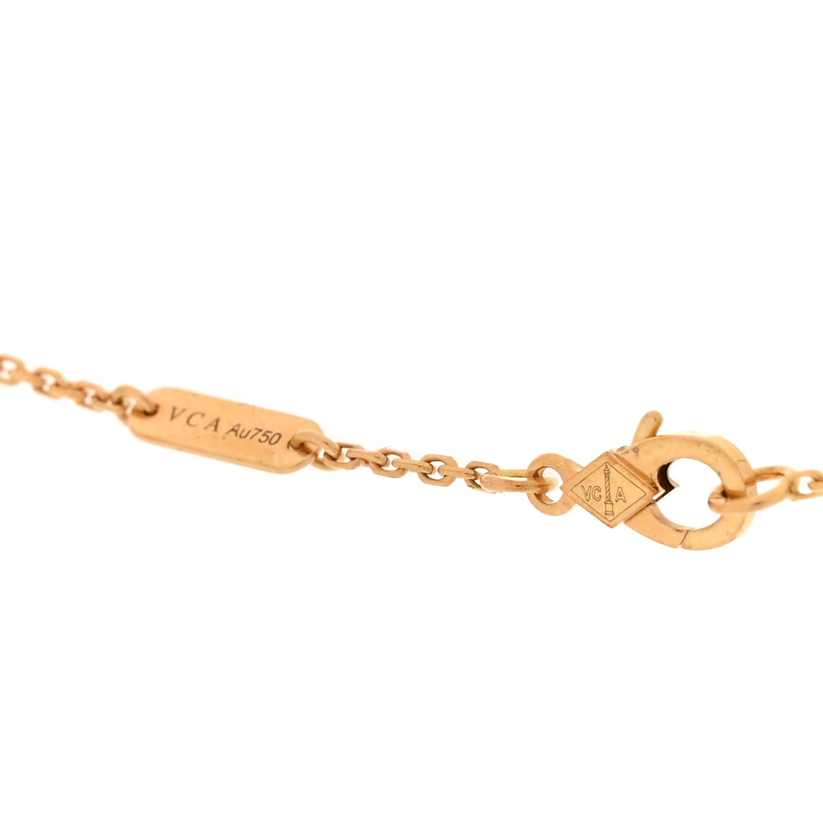 18k Yellow Gold Tiger Eye Lucky Alhambra Butterfly Pendant Necklace