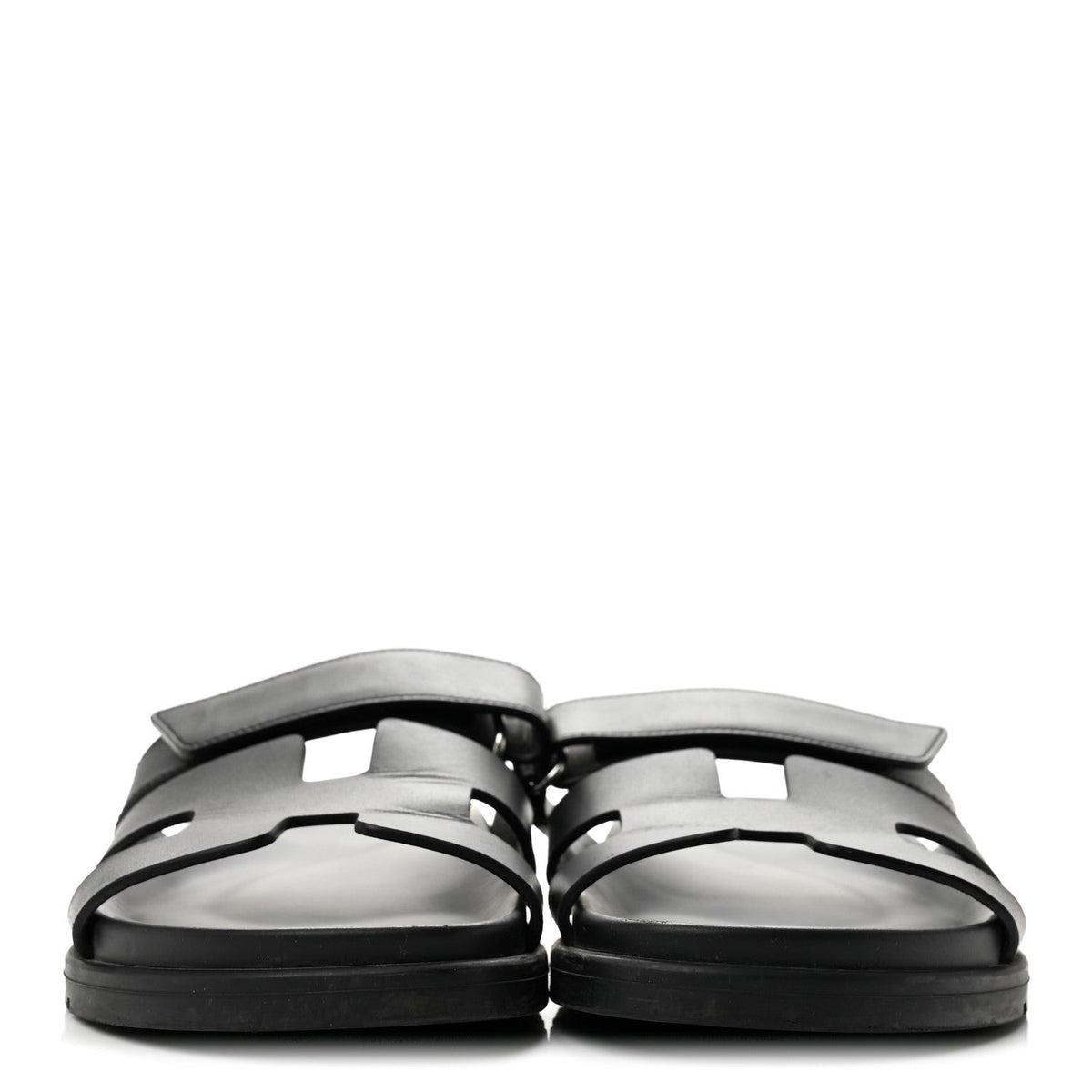 Hermès Calfskin Women's Chypre Sandals 37.5 Black
