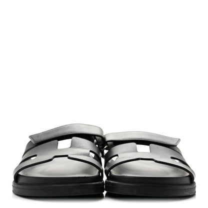 Hermès Calfskin Women's Chypre Sandals 37.5 Black