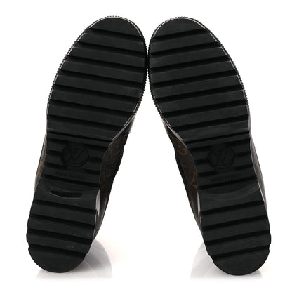 Louis Vuitton Suede Calfskin Monogram Women's Laureate Desert Boots 36 Black