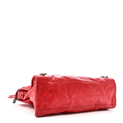 Agneau Classic Hardware City Rouge Coque Handbag