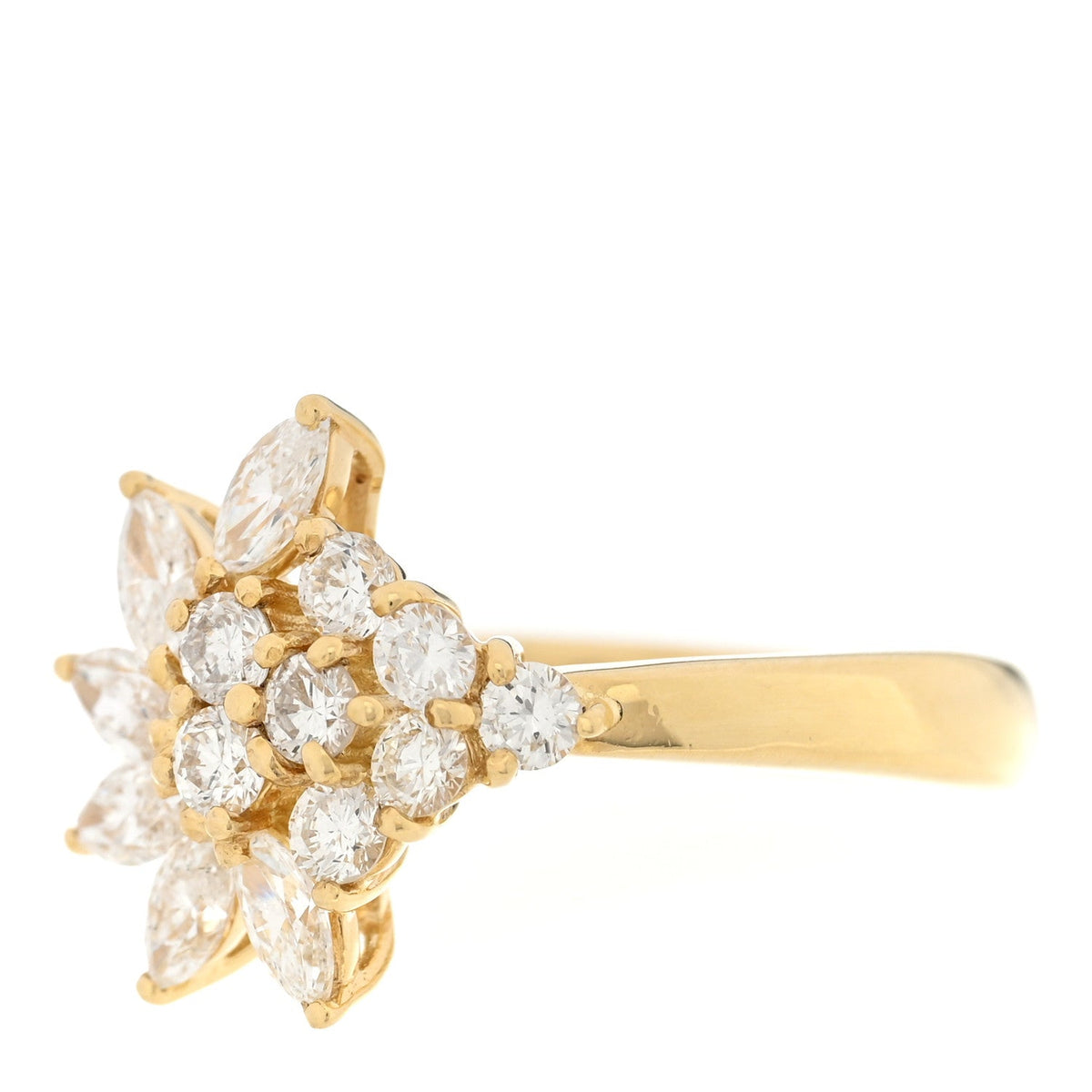 Parker & West by FASHIONPHILE18K Yellow Gold Diamond .73ctw Flower Band Ring 47 4