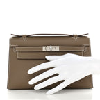 Hermès Swift Kelly Pochette Clutch Etoupe