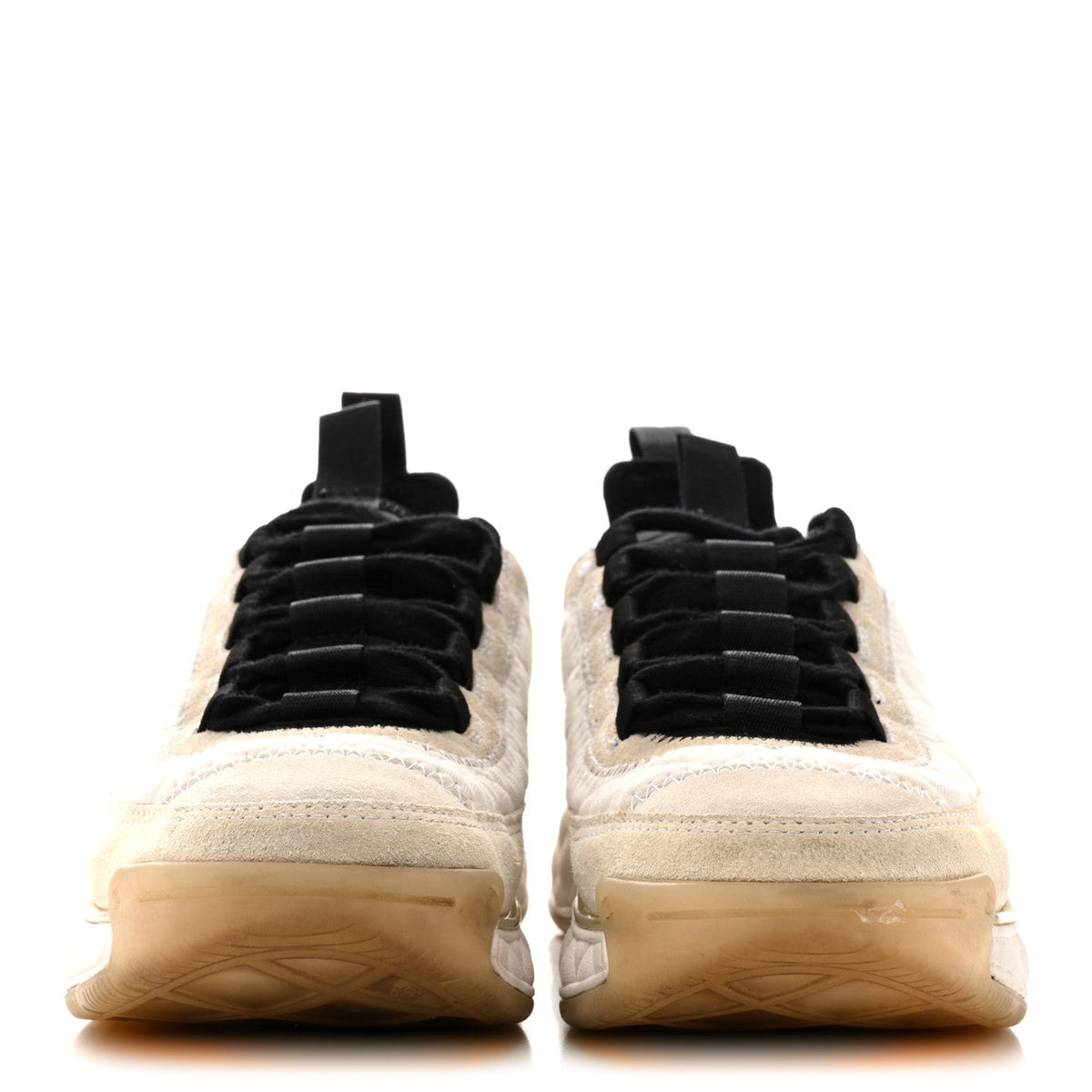Chanel Velvet Calfskin Mixed Fibers CC Women's Sneakers Ivory Black