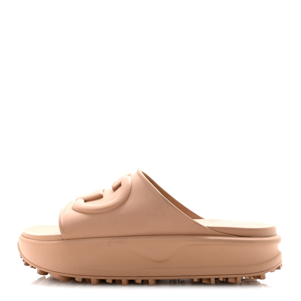 Soft Rubber Interlocking G Platform 42Mm Slide Sandals 9 Vintage Camel