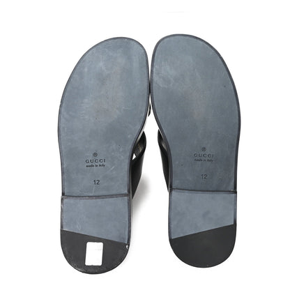 Gucci Cosmos Softy Calfskin Interlocking G Slide Sandals 12 Black