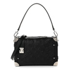Louis Vuitton Calfskin Debossed Monogram Side Trunk Black