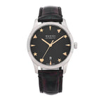 Gucci Stainless Steel Alligator 38mm G-Timeless Charm Watch Black