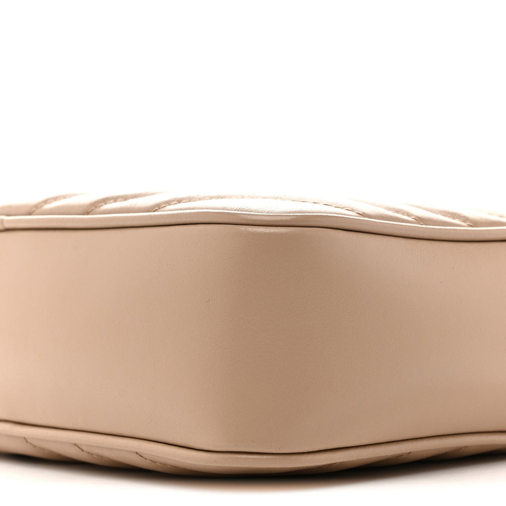 Saint Laurent Calfskin Matelasse Lou Camera Bag Dark Beige