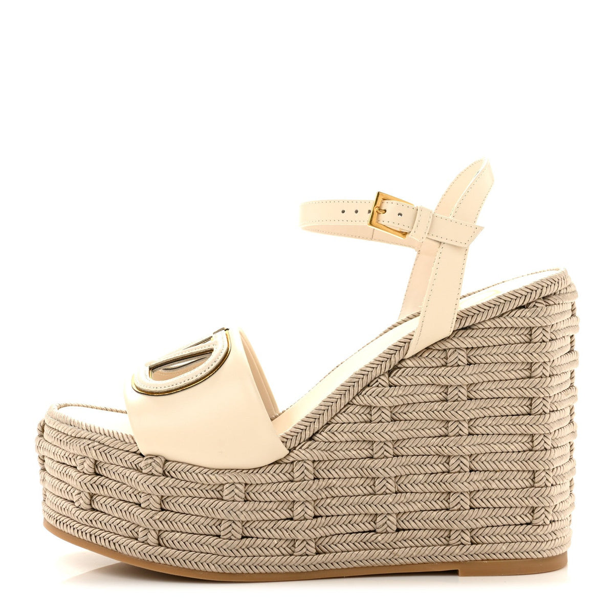 Garavaninappa VLogo Torchon 130Mm Platform Wedge Sandals Ivory