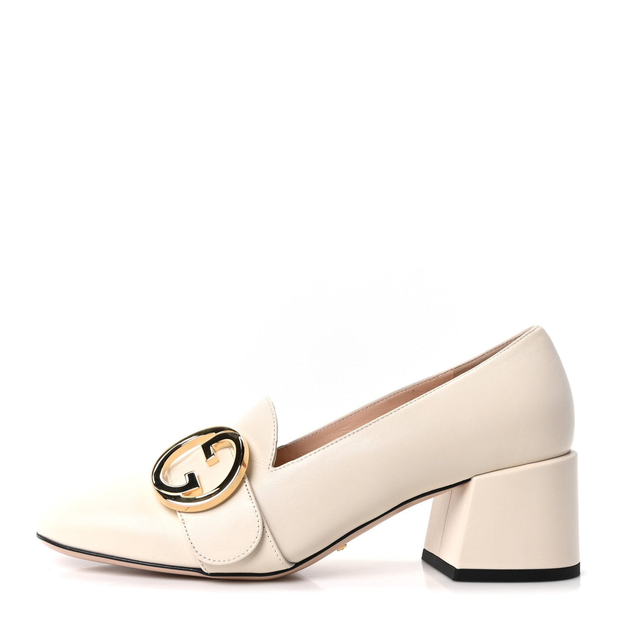 Gucci Calfskin Leather Women's Blondie Pumps 40.5 Mystic White
