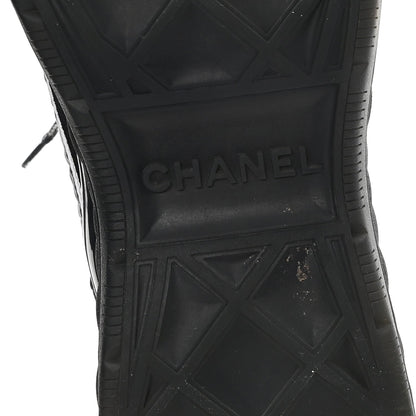 Chanel Fabric Suede Men's CC Sneakers 44 Black