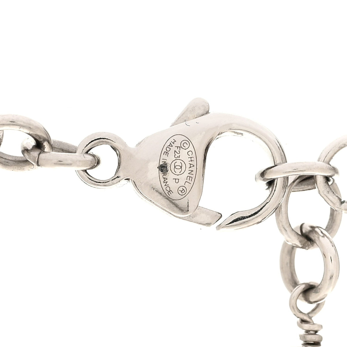 Crystal Pearl Star 5 CC Necklace Silver