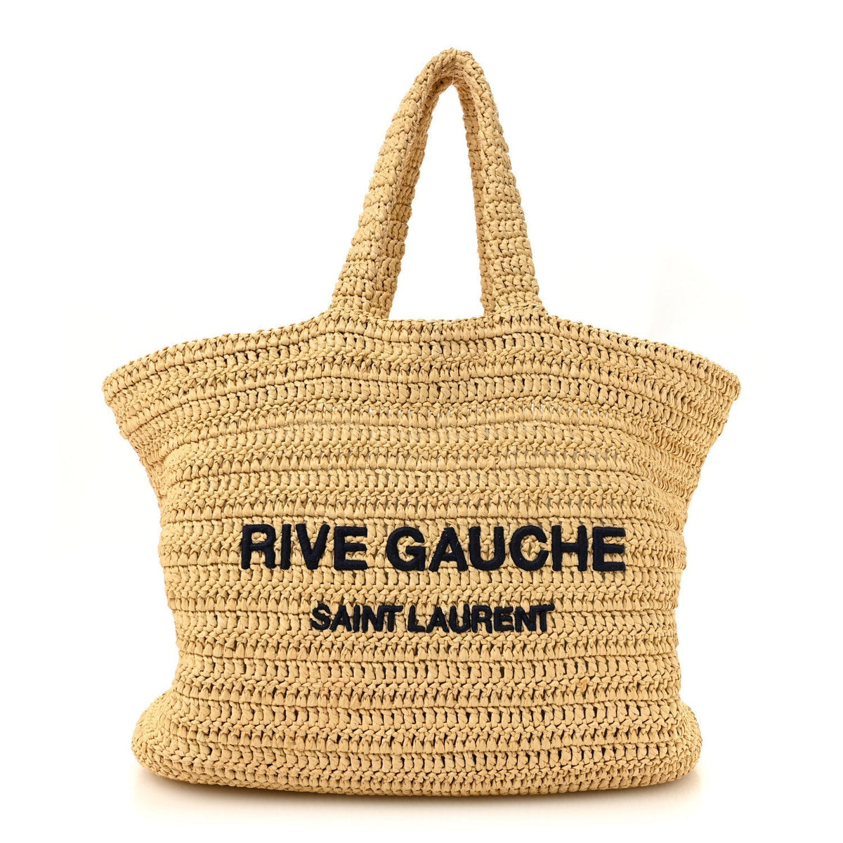 Saint Laurent Raffia Rive Gauche Tote Natural
