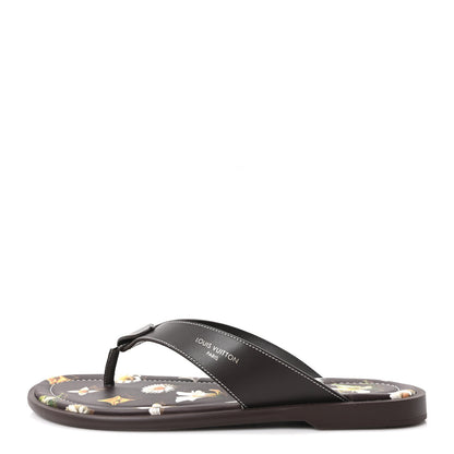 Louis Vuitton Supple Calfskin Men's LV Sunset Thong Sandals 8 Marron