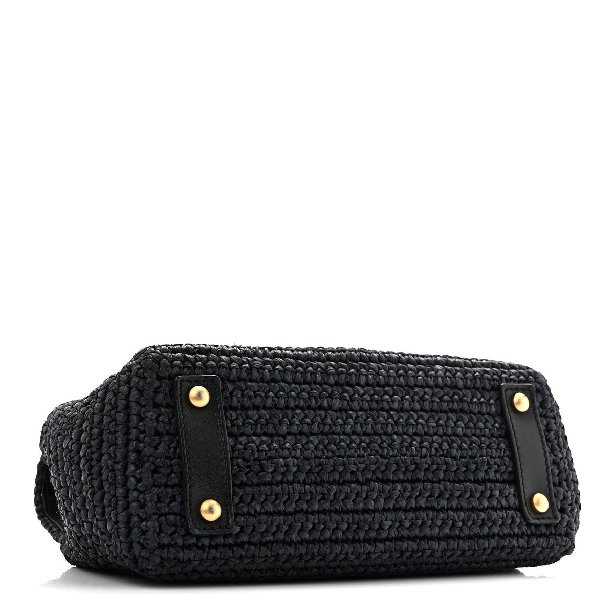 Chanel Straw Raffia Shoulder Bag Navy Blue