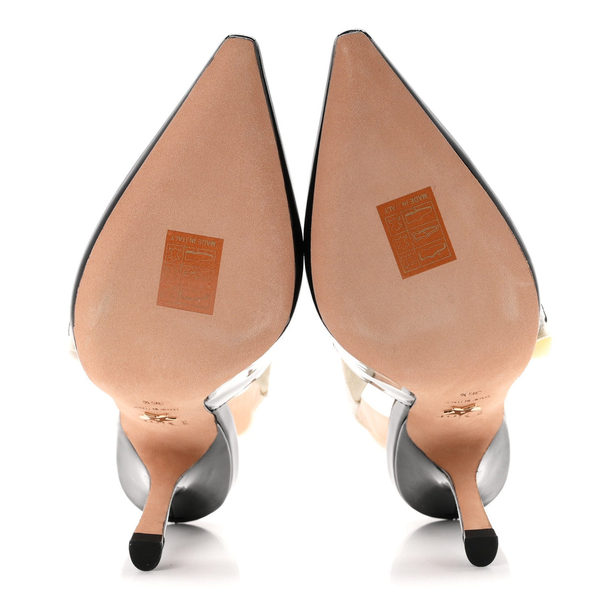Christian Dior Patent Ribbon Women's J'Adior 100mm Slingback Pumps 36.5 Black