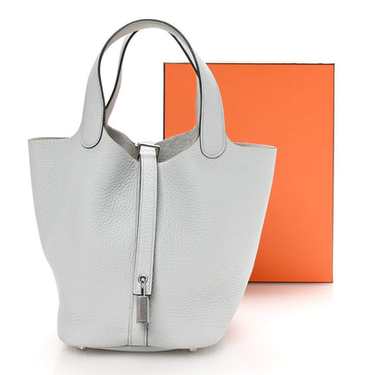 Taurillon Clemence Picotin Lock 18 Pm Bl Handbag