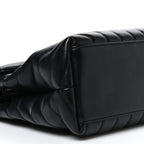 Saint Laurent Calfskin Y Quilted Monogram Medium Loulou Chain Satchel Black